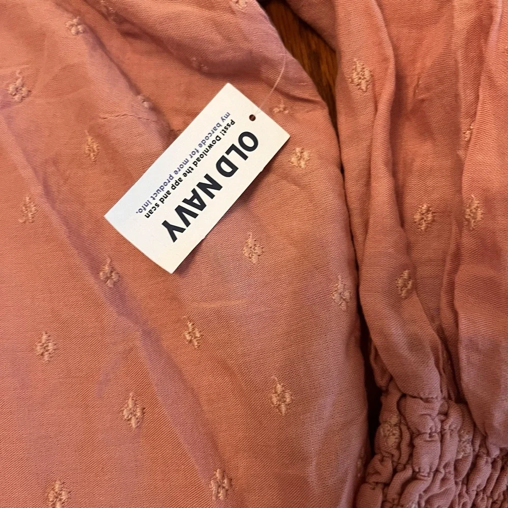 Old Navy Women's 2XL Puffed Long Sleeves NWT Top Blouse‎ Salmon Boho